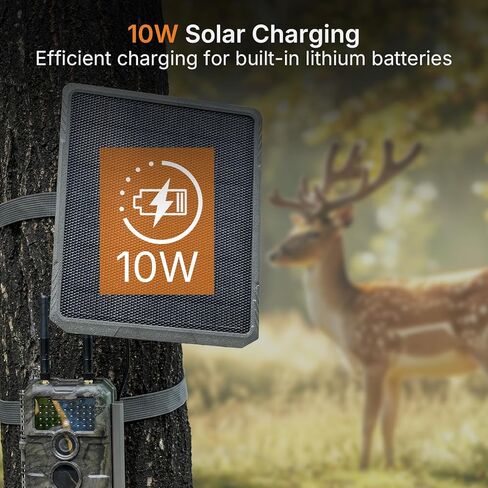 لوحة شمسية GardePro SP1000 لكاميرات المسار، شاحن شمسي عالي الكفاءة 10 وات لـ E6 2.0 Pro، E8 2.0 Pro، R3 Pro، X60 Pro Max، X66 Pro والمزيد in Kuwait