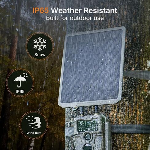 لوحة شمسية GardePro SP1000 لكاميرات المسار، شاحن شمسي عالي الكفاءة 10 وات لـ E6 2.0 Pro، E8 2.0 Pro، R3 Pro، X60 Pro Max، X66 Pro والمزيد in Kuwait