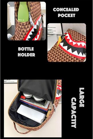 Large Capacity Laptop Backpack Water Resistant Durable Daily Carry Backpack Graphic Urban Streetwear Bookbag for Commuting (Charcoal) in Saudi Arabia