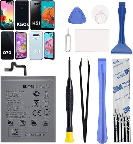 Only for LG K51 & K50s & Q70 & Q51 Battery Replacement, with Video Tutorial, BL-T45 Battery for LG K51 & K50s & Q70 & Q51, with Repair Toolkit in Kuwait