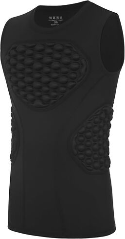 Youth Football Baseball Padded Compression Shirt Boys Chest Protector Heart Sternum Rib Guard for Softball Lacrosse in Kuwait