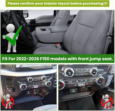 Front Center Console Organizer Compatible with 2022-2026 Ford F150 Jump Seat Interior Accessories, Under AC Control Console Hanging Storage Mount Holder Insert Tray in Saudi Arabia