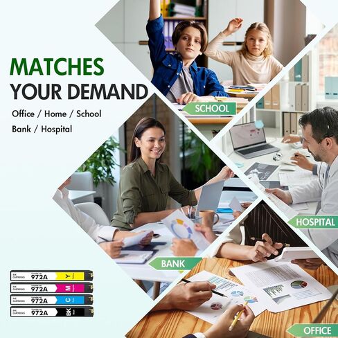 972A 972X Ink Cartridges Replacement for HP 972A for HP Pagewide Pro MFP 477dw 477dn 452dn 577dw 552dn 552dw P55250dw 477 452 552 577 Printer High Yield (4 Pack, Black, Cyan, Yellow, Magenta) in Kuwait