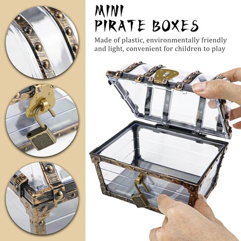 Treasure Chest, Treasure Case with Lock, Transparent Jewelry Storage Box, Mini Container Box for Children in Kuwait