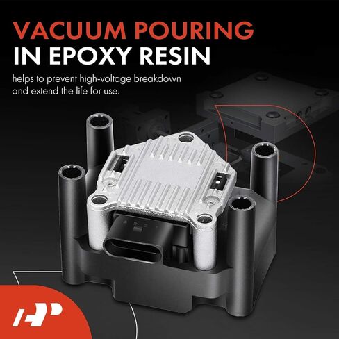 A-Premium Ignition Coil Compatible with Audi Seat & Volkswagen Vehicles - 1.2L 1.4L 1.6L 1.8L 2.0L - A3 1998-2003, Ibiza 2003-20017, Beetle 1998-2006, Golf 1999-2001, Jetta 1999-2015, Polo 2003-2018 in Saudi Arabia