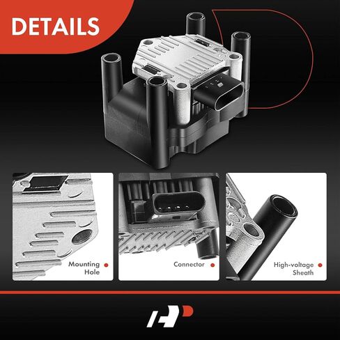 A-Premium Ignition Coil Compatible with Audi Seat & Volkswagen Vehicles - 1.2L 1.4L 1.6L 1.8L 2.0L - A3 1998-2003, Ibiza 2003-20017, Beetle 1998-2006, Golf 1999-2001, Jetta 1999-2015, Polo 2003-2018 in Saudi Arabia