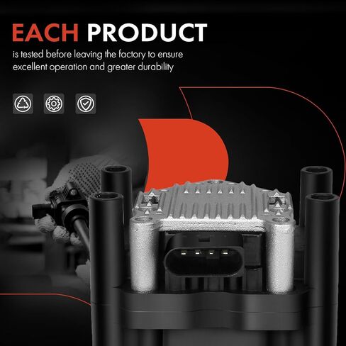 A-Premium Ignition Coil Compatible with Audi Seat & Volkswagen Vehicles - 1.2L 1.4L 1.6L 1.8L 2.0L - A3 1998-2003, Ibiza 2003-20017, Beetle 1998-2006, Golf 1999-2001, Jetta 1999-2015, Polo 2003-2018 in Saudi Arabia