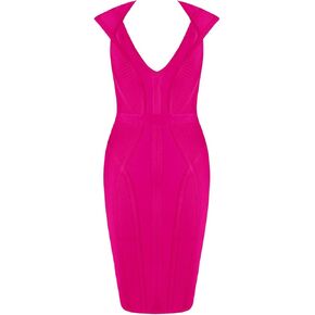 Whoinshop Women's Bandage Dress V-Neck Celebrity Bodycon Evening Party Dress in Kuwait