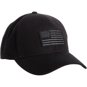 قبعة H3 Sportsgear الرجالية الصلبة ذات رقعة العلم الأمريكي باللون الأسود مقاس واحد in Kuwait