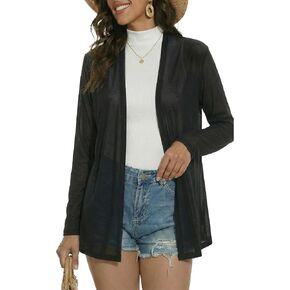 Long Sleeve Thin Cardigans for Women Lightweight Casual Loose Open Front Cardigan Soft Sheer Cover Up in Saudi Arabia