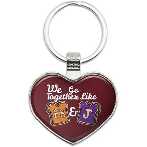 Peanut Butter and Jelly Together PB&J Best Friends Keychain Heart Love Metal Key Chain Ring in Kuwait