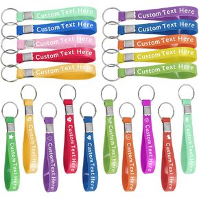 BEXOA 10/50/100/500 Pcs Bulk Custom Silicone Keychains Personalized Rubber Keychains with Text Logo for Events Awareness (Printing) in Kuwait