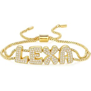 سوار اسم فقاعي شخصي، سوار سحر مخصص مع حروف فقاعية، هدية مجوهرات مصنوعة يدويًا للنساء، هدية مجوهرات فريدة لعيد الميلاد، عيد الميلاد، الذكرى السنوية، عيد الأم، العام الجديد in Kuwait