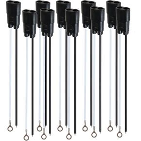 10 Pcs Ledvillage 2 Prong Female Bullet Plug Wiring Harness Socket Pigtail Harness (7" Length, Double Socket 0.180 Bullet) 2 Prong Socket Double Female Plug in Kuwait