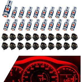 20 PCS 74 LED Bulbs, T5 Instrument Cluster Bulbs with Sockets, Super Bright Dash Lights Replacement, Universal Electrical Lighting Parts for All Vehicles (Red) in Kuwait