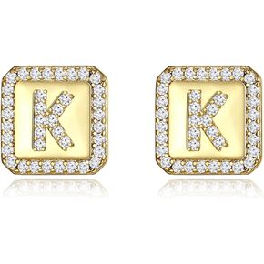 أقراط ذهبية للنساء أقراط أولية مملوءة بالذهب عيار 24 قيراط للنساء أقراط S925 هدايا لها in Kuwait