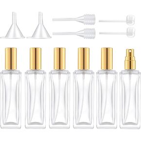 30 ml Glass Spray Bottle, 1 oz Perfume Bottles Empty, Glass Atomizer, Small Travel Atomizer Bottle Refillable (6 PCS, Gold) in Kuwait