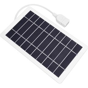 شاحن لوحة شمسية USB 5 فولت 5 وات، مجموعة لوحة شمسية محمولة للكاميرا، وشحن الهاتف الخلوي، والتخييم، والمشي لمسافات طويلة، والسفر في الهواء الطلق (قطعة واحدة بيضاء) in Kuwait