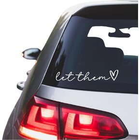 ملصق Let Them Inspirational، ملصق من الفينيل للسيارة، للسيارات والشاحنات والشاحنات وأجهزة الكمبيوتر المحمولة والجدران والأكواب والبهلوانات وأشياء تخزين رائعة (أبيض) in Kuwait