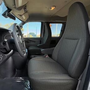Jokuye Heavy Duty 600D Oxford Seat Covers for Chevy Express 2010-2025 Front Bucket Seat Protectors with Grab Handle Cutout,Waterproof and Wear-Resistant Easy to Install - Black in Saudi Arabia