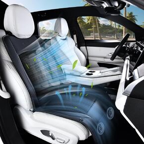 FLORICH Cooling Car Seat Cover, 12V/24V Car Seat Cooling Pad, Ventilated Seat Cushion with 2 Powerful Turbo Fans, 3-Speed Adjustable Cooling Car Seat Covers for Summer Driving Universal Fit for Car in Kuwait