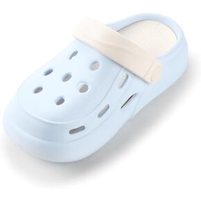 صنادل قباقيب للأطفال الصغار، شرائح صيفية خفيفة الوزن من مادة إي في إيه مع حزام كعب قابل للتعديل، شباشب مقاومة للماء سريعة الجفاف ومقاومة للانزلاق للأولاد والبنات في الأماكن المغلقة والخارجية in Kuwait