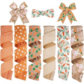 Hollyone عيد الميلاد الشريط السلكية 6 لفات 30 ياردة الأحمر والأبيض شرائط عيد الميلاد ندفة الثلج حلوى قصب الشريط مجموعة لشجرة عيد الميلاد هدية تغليف الحرف إكليل إكليل القوس الديكور، 2.5 بوصة in Kuwait