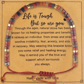 هدايا ملهمة شفاء أساور الحجر الطبيعي - مجوهرات الدعم العاطفي، احصل على هدية جيدة قريبًا للنساء، سوار شفاء من الحجر الطبيعي للقلق in Kuwait