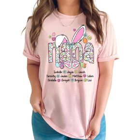 Personalized Grandma Easter Shirt, Custom Name Easter Shirt for Women, Easter Gifts for Grandma Mama Nana Mimi Mom in Saudi Arabia
