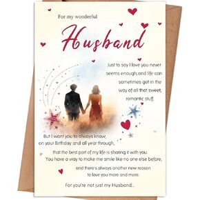 Birthday Card Gifts for Husband from Wife,Husband Birthday Card, Husband Birthday Decorations Gifts for Men in Kuwait