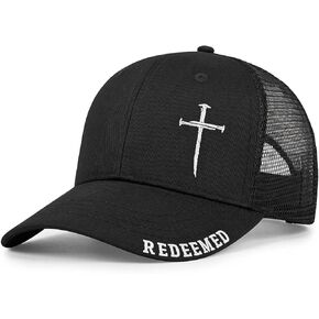 Christian Jesus Cross Hat for Men Women - Faith 3 Nail Cross Hats - Religious Gifts for Thanksgiving Christmas in Kuwait