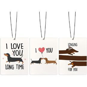 Cute Dachshund Car Air Freshener for Women, Cute Girly Air Freshener Hanging 3 Pcs for Cars Closet Drawer or Books, Preppy Car Mirror Decor for Women in Kuwait