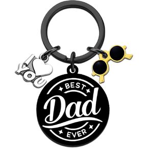 Dad Gifts from Daughter Son Gifts for Dad Keychain Birthday Gift for Daddy Stepdad Fathers Day Thanksgiving Christmas Gift Ideas Best Dads Ever Keyring in Kuwait