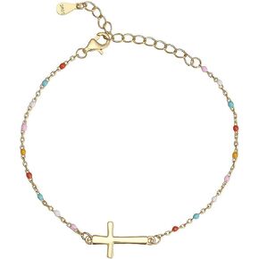 S925 Sterling Silver Cross Adjustable Bracelet for Women in Kuwait