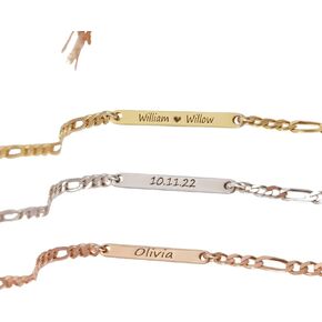Custom Link Chain Bracelet – Personalized Engraved Name Bracelet for Men & Women – Adjustable Stainless Steel or Gold Chain Jewelry Gift for Birthday in Saudi Arabia