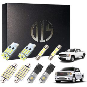 LED Interior Light Kit for Chevy Silverado GMC Sierra 1999-2014 6000k White Map Dome Visor Cargo License Plate Reverse Light Bulbs (16 Pieces) in Kuwait
