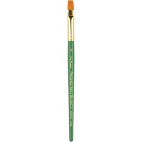 Princeton Artist Brush Co. Lauren Series 4350 - Short Handled Angular Shader Size 1/2 - Single Golden Synthetic Angular Paintbrush for Watercolor and Acrylic Painting in Kuwait
