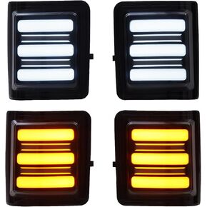 LED F250 Side Mirror Lights assembly Switchback Sequential Turn Signal & DRL Running Lamp Compatible with 2008-2016 F250 F350 F450 F550 Super Duty accessories Smoked Lens in Kuwait