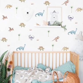 Dinosaur Wall Stickers Animal Boys Bedroom Decals Nursery Removable Decor Kids Room Modern Stylish Murals DIY Cute Decorations 10 Sheets in Saudi Arabia