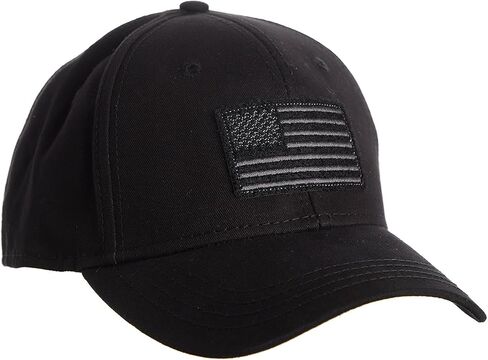 H3 Sportsgear Men's Solid American Flag Patch Ball Cap Black One Size in Kuwait