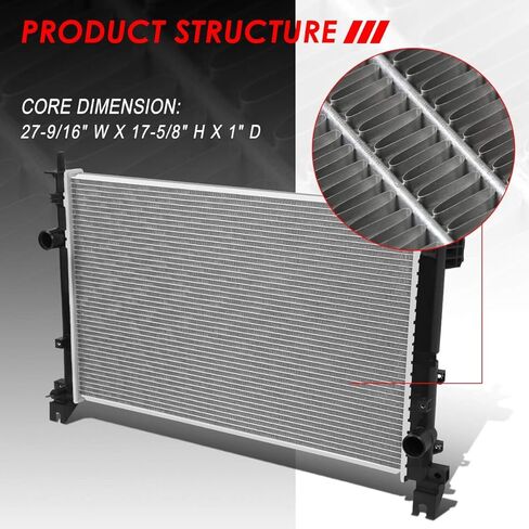 Auto Dynasty Radiator Compatible with 2007-2008 Chrysler Pacifica AT, DPI 13178 Factory Style 1-Row Cooling Radiator, Aluminum Core in Saudi Arabia
