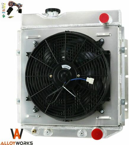ALLOYWORKS 4 Row All Aluminum Radiator+Shroud+14"Fan For 1963-1966 Ford Mustang/Falcon/Mercury/Comet V8 in Saudi Arabia