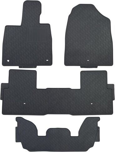 Custom-fit for 2023-2026 Honda Pilot Premium All-Weather Rubber Floor Mats Front and 2nd & 3rd Row Seat Liner Set Heavy Duty Set (Black) in Kuwait