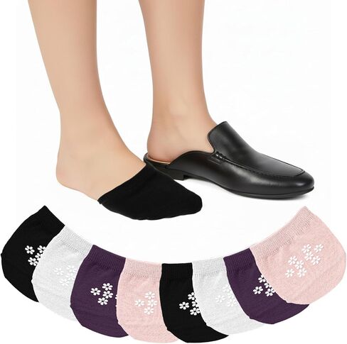 Half Socks Toe Socks Womens for Mules No Show Liner Toe Topper Covers Seamless Grip Invisible Non-Slip Liners for Clog Slip-ons 8 Pairs in Kuwait