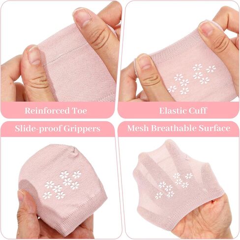 Half Socks Toe Socks Womens for Mules No Show Liner Toe Topper Covers Seamless Grip Invisible Non-Slip Liners for Clog Slip-ons 8 Pairs in Kuwait