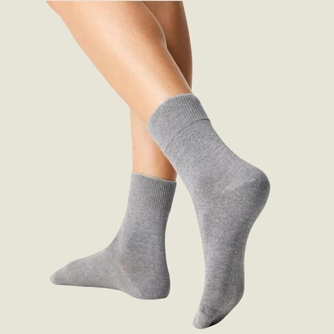 جوارب KNETLI النسائية الرسمية، جوارب دائرية، فائقة النعومة، رمادي مقاس 6-9، حزمة من 6 أزواج in Kuwait