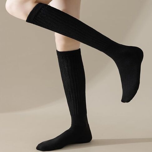 6 Pairs Slouch Socks Long Scrunch Knee High Boot Knit Stacked Socks for Women in Saudi Arabia