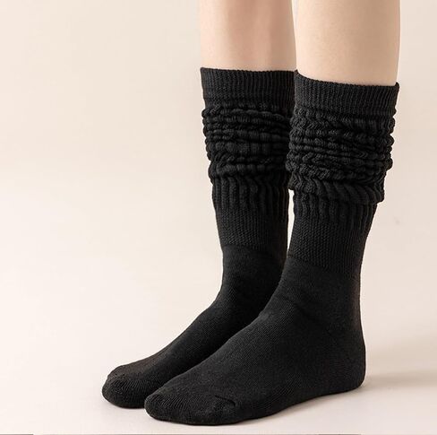 6 Pairs Slouch Socks Long Scrunch Knee High Boot Knit Stacked Socks for Women in Saudi Arabia