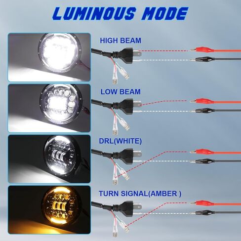 H6024 7-inch LED Headlights + 2504/12276/PSX24WCVP led Fog Lights Compatible with Wrangler (2010-2024), Round Headlamp High Low Beam, DOT Approved,H6024，4-Pack in Kuwait