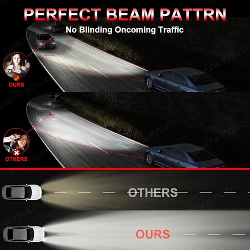 For Ford Edge 2007-2010 9005 H11 Halogen Headlight Bulbs, 9005 High Beam & H11 Low Beam Halogen Replacement Bulbs,100W 10000LM 5000K White, 300% Brighter, Plug and Play, Pack of 4 in Kuwait